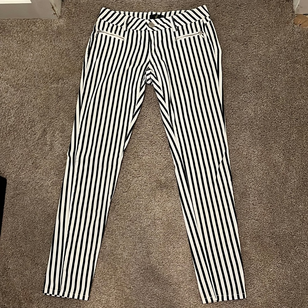 Vintage Striped low rise skinny pants